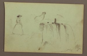 Kävelevä tyttö, hiipivä kana ja American Falls Niagara-joella tekijältä Frederic Edwin Church