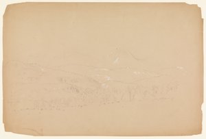 Katahdinin kaukaisempi näkymä lännestä katsottuna tekijältä Frederic Edwin Church
