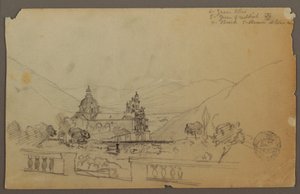 Piirros, Kirkko Ecuadorin vuoristossa, syyskuu 1853. tekijältä Frederic Edwin Church