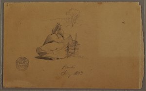 Piirros, Vuohi Pandissa, Kolumbia, heinäkuu 1853. tekijältä Frederic Edwin Church