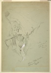 Piirustus, Ceppo Morellin ja Macugnagan välinen rotko, 11.-12. syyskuuta 1868. tekijältä Frederic Edwin Church
