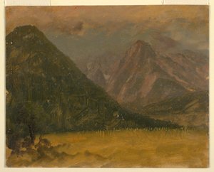 Piirros, Alppimaisema, Baijeri tai Sveitsi, 1868 tekijältä Frederic Edwin Church