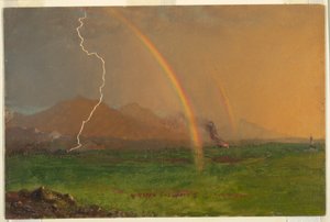 Piirros, Alppikohtaus ukkosmyrskyssä, 1868 tekijältä Frederic Edwin Church