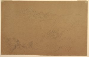 Piirros, Andien maisema, heinäkuu 1853 tekijältä Frederic Edwin Church