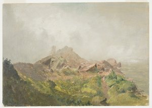 Piirustus, American Fallin pohja, Niagara, 1856-58. tekijältä Frederic Edwin Church