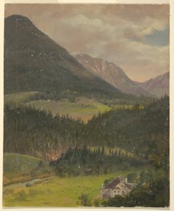 Piirros, Baijerin Alppien maisema, 1868 tekijältä Frederic Edwin Church
