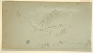 Piirustus, Berchtesgaden, Baijeri, kesä-elokuu 1868. tekijältä Frederic Edwin Church