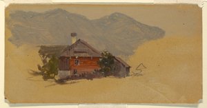 Piirros, Berchtesgaden, talonpojan talo, 1868 tekijältä Frederic Edwin Church