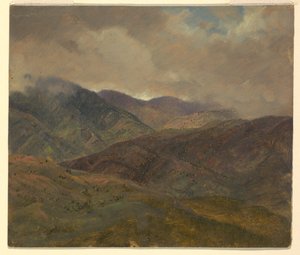 Piirros, Sinisiä kukkuloita ja harmaita pilviä, Jamaika, touko-elokuu 1865. tekijältä Frederic Edwin Church