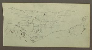 Piirros, Canyon, mahdollisesti 1868 tekijältä Frederic Edwin Church