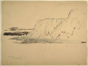 Piirustus, Cliffs, syyskuu 1851 tekijältä Frederic Edwin Church