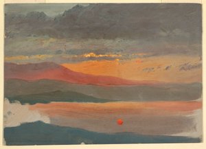 Piirros, Pilvitutkimuksia auringonlaskun aikaan, 1860-70 tekijältä Frederic Edwin Church