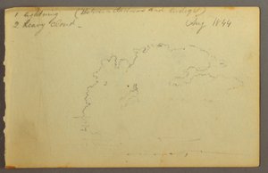 Piirros, Pilvitutkimus, 1844 tekijältä Frederic Edwin Church