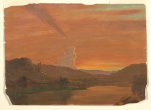 Piirros, Pilvitutkimus auringonlaskun aikaan, 1850-60 tekijältä Frederic Edwin Church