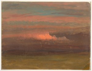 Piirros, Pilvitutkimus auringonlaskun aikaan, 1860-70 tekijältä Frederic Edwin Church