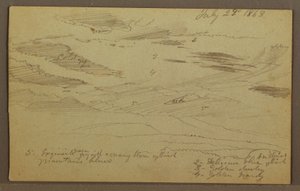 Piirros, Pilvinen taivas laakson yllä, heinäkuu 1863 tekijältä Frederic Edwin Church