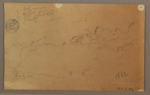 Piirros, Pilvinen taivas, 1863 tekijältä Frederic Edwin Church