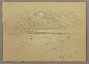 Piirros, Pilvinen taivas, heinäkuu 1870 tekijältä Frederic Edwin Church