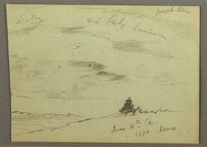 Piirros, Pilvinen taivas, rinne, 1870 tekijältä Frederic Edwin Church