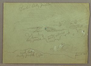 Piirros, Pilvinen taivas harjun yllä, mahdollisesti 1871 tekijältä Frederic Edwin Church