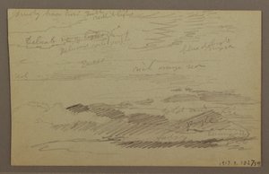 Piirros, Pilvinen taivas, mahdollisesti 1860-luku tekijältä Frederic Edwin Church