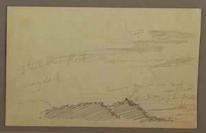 Piirros, Pilvinen taivas, mahdollisesti 1860-luku tekijältä Frederic Edwin Church