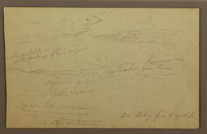 Piirros, Pilvinen taivas, mahdollisesti 1860-luku tekijältä Frederic Edwin Church