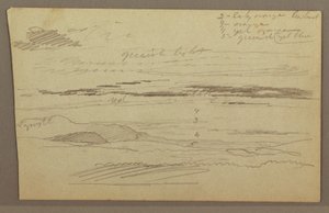 Piirros, Pilvinen taivas, mahdollisesti 1860-luku tekijältä Frederic Edwin Church