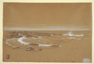 Piirros, rannikko, Grand Manan, Kanada, elokuu 1851. tekijältä Frederic Edwin Church
