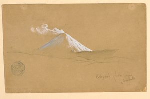 Piirros, Cotopaxi Ambaton läheltä, Ecuador, 1853. tekijältä Frederic Edwin Church