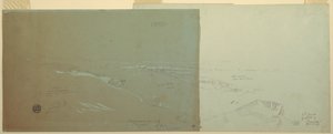 Piirros, Damaskos, Syyria, luoteesta katsottuna, osa 2, huhti- tai toukokuu 1868. tekijältä Frederic Edwin Church