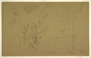 Piirustus, El Khasnesh, Petra Jordania, 26. helmikuuta 1868. tekijältä Frederic Edwin Church
