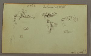 Piirros, Hahmo-opinnot, pakka-aasi, purjevene, mahdollisesti 1868 tekijältä Frederic Edwin Church