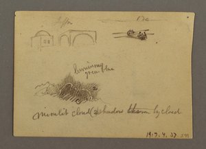 Piirros, Hahmot ja merkinantotorni, Egypti, mahdollisesti 1868. tekijältä Frederic Edwin Church