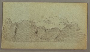 Piirros, kelluva jäävuori, mahdollisesti kesäkuu 1874 tekijältä Frederic Edwin Church