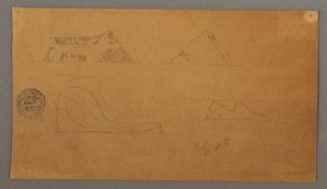 Piirros, kelluvat jäävuoret, 7. heinäkuuta 1859. tekijältä Frederic Edwin Church