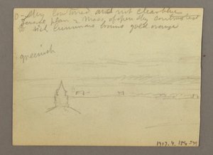 Piirros, suihkulähde Pietarinkirkon aukiolla, Rooma, Italia, tammikuu 1868. tekijältä Frederic Edwin Church