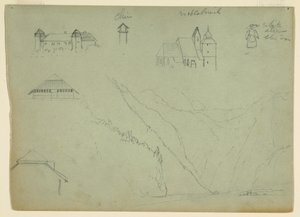 Piirros, Salzkammergutista, Itävallasta ja Konigssee-joesta, lähellä Berchtesgadenia, Baijeri, heinäkuu 1868. tekijältä Frederic Edwin Church