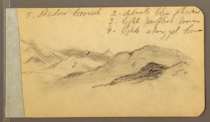Piirros, Hills; Kääntöpuoli: Pää, 1889 tekijältä Frederic Edwin Church