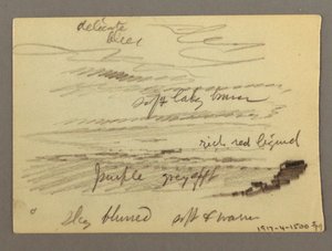 Piirustus, talo, mahdollisesti 1868-69 tekijältä Frederic Edwin Church