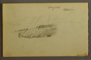 Piirustus, talo, purjevene, kasvi, syyskuu 1844 tekijältä Frederic Edwin Church