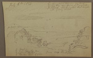 Piirros, Hudson Valley, 1863 tekijältä Frederic Edwin Church