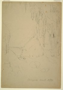 Piirros, jää, Niagaran putoukset, 20. maaliskuuta 1856. tekijältä Frederic Edwin Church