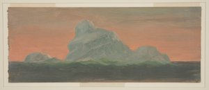 Piirros, jäävuori iltataivasta vasten, kesäkuu 1859 tekijältä Frederic Edwin Church