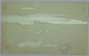 Piirros, Jamaikan rannikko ja taivas Kapteeni Kentin läheltä, Bellevue, Jamaika, heinäkuu 1865. tekijältä Frederic Edwin Church