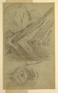 Piirros, Königssee, Berchtesgaden, Baijeri, kesä- tai heinäkuu 1868. tekijältä Frederic Edwin Church