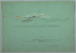 Piirros, Millinoket-järvi ja Katahdin-vuori, 1878. tekijältä Frederic Edwin Church