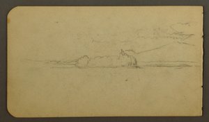 Piirros, järvi Katahdin-vuoren suuntaan, 1878 tekijältä Frederic Edwin Church