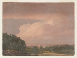 Piirros, maisema (mahdollisesti Hudson Valley), 1860-70 tekijältä Frederic Edwin Church