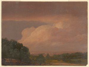 Piirros, maisema (mahdollisesti Hudson Valley), 1860-70 tekijältä Frederic Edwin Church